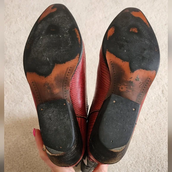 90s Nine West Rodeo Cowgirl boho Western Grunge Leather Boots Romnee 8 - Picture 6 of 12